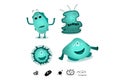 Bacteria Monsters, Terrible, Cute, Scared, Confused