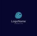 Circle Tech Logo .circle round flow shape modern icon for construction technology. Advanced analysis data base Logo symbol. Develo