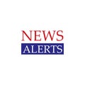 News alerts text banner template. Breaking news logo, tv design element, report online. Royalty Free Stock Photo