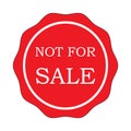 Not or sale red seal ribbon sticker isolated on white background