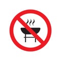 No barbecue allow sign vector.