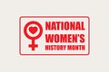 National Women`s History Month. Celebrated during March. Vector illustration for banner, graphics, prints, slogan tees, stickers