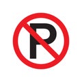 Do not parking, caution warn symbol for public transport areas. Vector logo, sign, symbol Royalty Free Stock Photo