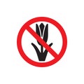 Sign prohibited from picking flowers, caution warn symbol Royalty Free Stock Photo