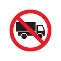 No truck allowed sign. Vector illustration on white background