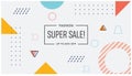 Sale poster with geometric shapes. Super Sale vector illustration. Vector background memphis style