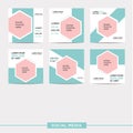 Business presentation template. Set of modern blog posts .Social media pack .beauty cards