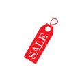Red label with word Sale for promotion in store or online shops. Design elements on white background Royalty Free Stock Photo
