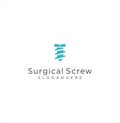 Surgical Screw Logo Design Vector Stock . Medical Logo . Orthopedic Implants Logo .