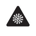 Snow caution symbol, black icon sign Royalty Free Stock Photo
