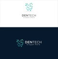 Tooth Dentist Dental Tech Logo Design Template . Abstract Teeth Dental Care Logo Stock Vector . Dental Teeth Digital Logo