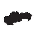 Slovakia map vector, isolated on white background. Black template, flat earth. Simplified, generalized with round corners.