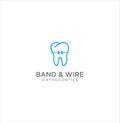 Braces Tooth Dental Care Logo . Tooth Dental Wire Orthodontic Logo Design Stock Vector . Tooth Dentist Dental Logo Design .