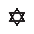 Star of David sign icon isolated on white background. Royalty Free Stock Photo