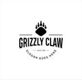 Grizzly Claw Logo . bear claw Logo Vintage illustration . Wild Claw Logo silhouett Hipster Retro Illustration Royalty Free Stock Photo