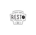 Vector vintage coffee bar logo. Hipster natural coffee bar label, sign. Bistro icon. Street eatery emblem Royalty Free Stock Photo