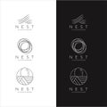 Set Of Nest Logo Vector Stock Modern Simple Vector Set Bird Nest Logo Design Template.