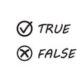 True and false with Yes and No check marks. Vector illustration. Black check marks on white background.. Royalty Free Stock Photo