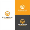 Excavator logo template vector illustration. Heavy equipment logo vector for construction company. Creative excavator and Backhoe Royalty Free Stock Photo