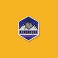 Mountain Outdoor Logo Design ,Hiking, Camping, Expedition And Outdoor Adventure. Exploring Nature For Badges, Banners, Emblem Royalty Free Stock Photo