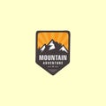 Mountain Outdoor Logo Design ,Hiking, Camping, Expedition And Outdoor Adventure. Exploring Nature For Badges, Banners, Emblem Royalty Free Stock Photo