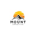 Mountain Outdoor Logo Design ,Hiking, Camping, Expedition And Outdoor Adventure. Exploring Nature For Badges, Banners, Emblem Royalty Free Stock Photo