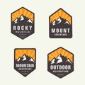 Set Of Mountain Logo Outdoor Adventure, Badges, Banners, Emblem For Mountain, Hiking, Camping, Expedition And Outdoor Adventure. E Royalty Free Stock Photo