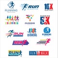 Set Of Running Logo Design vector Stock symbol .Running logo sport concept . running marathon Logo Design Template