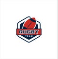 Rugby Logo Design . American Logo Sport Stock Vector Illustration