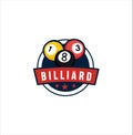 Billiard Logo Template Design . Sport Logo Vector Stock. Billiards Pool Logo Royalty Free Stock Photo