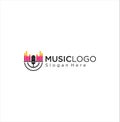 Music Podcast Logo Icon Design Element Stock Vector . Microphone Music Logo