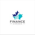 Canadian Financial Logo . Insurance Business Canada logo Design Illustration . Maple Chart Financial Logo . Business financial log