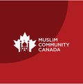 Canada Maple Muslim Community Logo Design vector illustration . Maple Mosque Logo Design