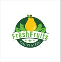 Fresh Fruits Logo Template . organic Fruit Logo Design . Pear logo design inspiration Vector