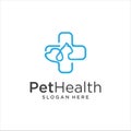 Pet Shop Logo . Pet logo design . Dog cat logo . Animal Pet Care Logo . Vet logo, Pet Store . Pet Health Logo Royalty Free Stock Photo