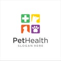 Pet Shop Logo . Pet logo design . Dog cat logo . Animal Pet Care Logo . Vet logo, Pet Store . Pet Health Logo Royalty Free Stock Photo