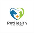 Love Pet Shop Logo . Pet logo design . Dog cat logo . Animal Pet Care Logo . Vet logo, Pet Store . Pet Health Logo Royalty Free Stock Photo