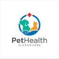 Pet Shop Logo . Pet logo design . Dog cat logo . Animal Pet Care Logo . Vet logo, Pet Store . Pet Health Logo Royalty Free Stock Photo