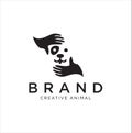 Dog Hand Logo Stock Illustrations . Dog care Logo . Pet care logo icon symbols Royalty Free Stock Photo