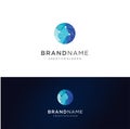 Circle tech logo Vector . Abstract circular technology logo Template Royalty Free Stock Photo