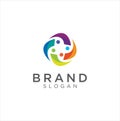 Colorful social group logo Vector . Student Group logo . Teamwork. Group Of Friends Logo