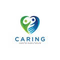 Caring Logo Design Vector Stock Illustration . We Care Logo . Caring Hands Logo . Love Care Logo Template Royalty Free Stock Photo