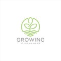 Leaf Logo Line Design . Leaf nature logo Design Vector Stock . Eco, organic, natural logo design . Leave Logo Royalty Free Stock Photo