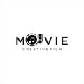 Cinema logo movie emblem template . Movie Production Logo .Film Camera Logo Template . film strip cinema , Videography Logo Images