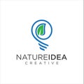 Bulb Eco Logo . leaf bulb logo. Ecology Bulb Lamp With Leaf Logo Save Energy Plant And Nature Concept Vector Stock Illustration .