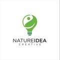 Bulb Eco Logo . leaf bulb logo. Ecology Bulb Lamp With Leaf Logo Save Energy Plant And Nature Concept Vector Stock Illustration .