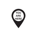 You Are Here Location Pointer Pin. Sign design concept for web, business, cover and art. GPS Destination marker. Navigation. Targe Royalty Free Stock Photo