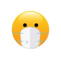Corona virus face. face icon wearing an air mask