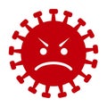 Angry corona virus red face.
