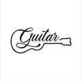 Guitar logo Design Vector Stock Illustration . Guitar Shop Logo . Rock music festival logo. Guitar School Logo . Festival Music Ro Royalty Free Stock Photo